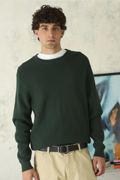 RAIL KNITTED SWEATER Kaki