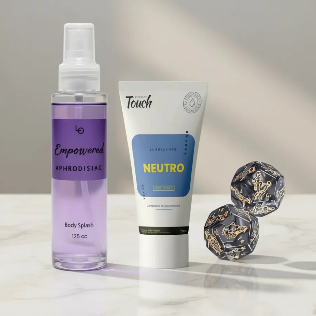 Body Splash Con Feromonas + Gel Intimo + Dados Juegos 
