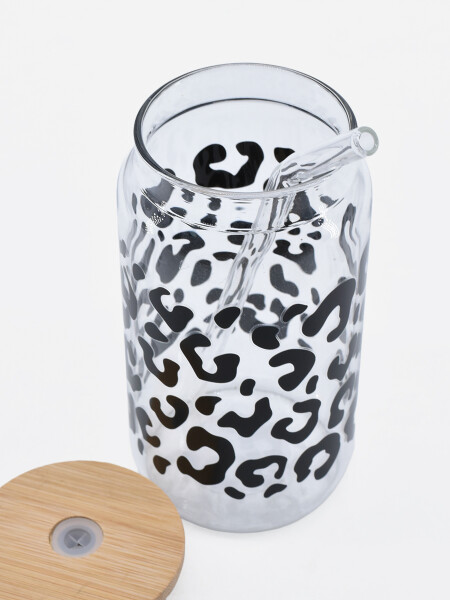 VASO CON SORBITO Y TAPA DE BAMBOO NEGRO