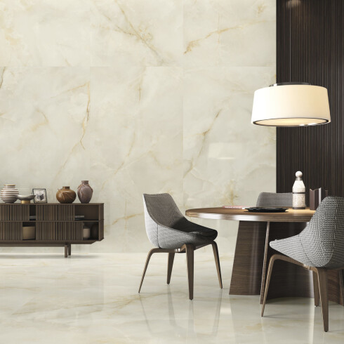 Porcelanato Tipo Onix Beige 120X240Cm APTO MESADAS GAMAS DE BEIGE