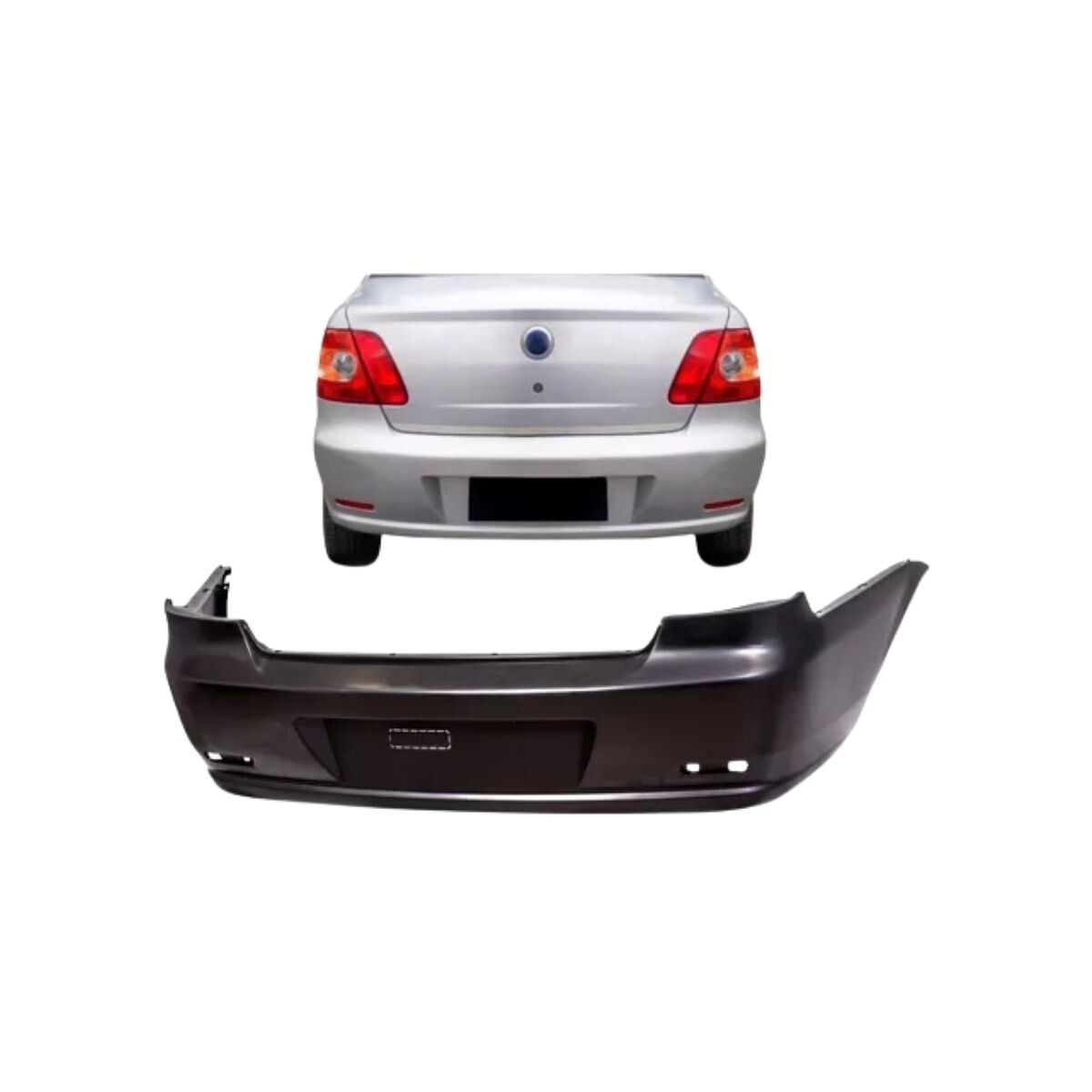PARAGOLPE TRASERO NEGRO LISO 
