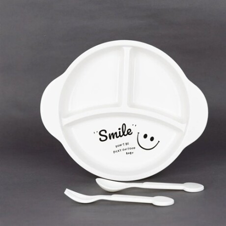 Set de plato y cubierto smile Blanco