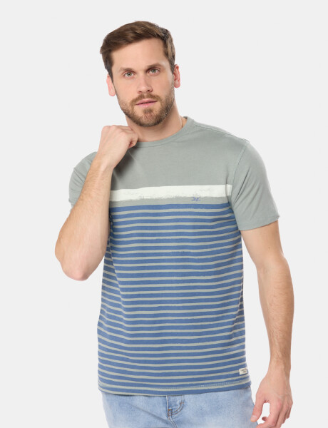 REMERA RAYADA Pistacho