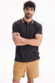 Remera Polo Stripped Negro
