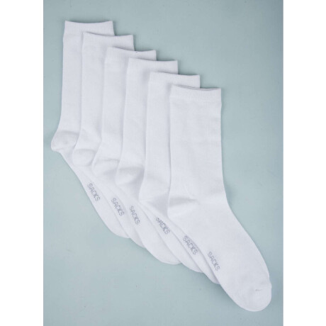 Pack de tres medias lisas. de algodón. en varios colores sur Blanco