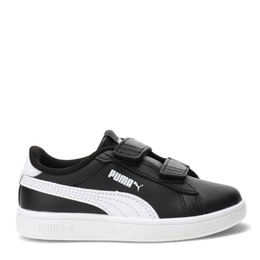 Championes Infantiles Puma Smash 3.0 Leather Negro - Blanco