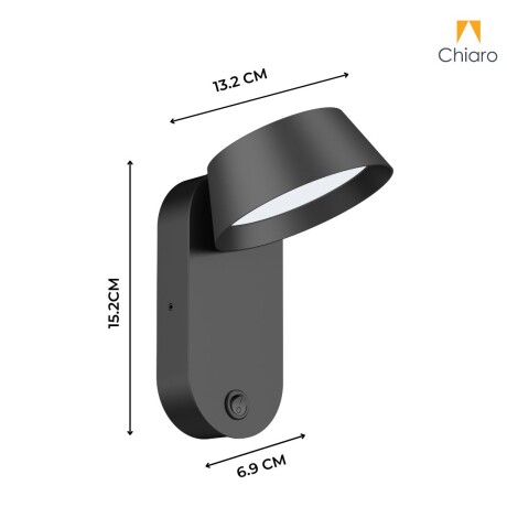 Pantalla led de pared con llave Luz cálida NEGRA