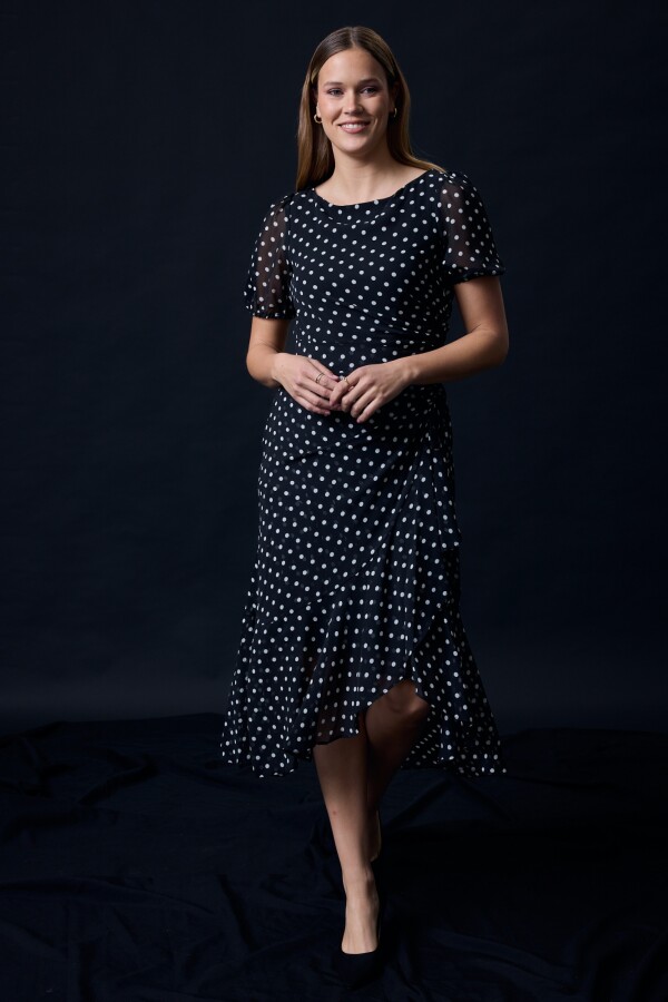 Vestido Maxi Lunares NEGRO/BLANCO