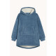 Buzo Manta Con Capucha Polar y Corderito unisex Azul