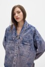 Camisa Cisne Denim Washed Rosa