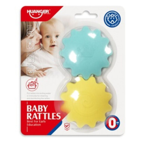 Pack X2 Sonajeros Mordedores Huanger He0118 Para Bebes Ub AZUL