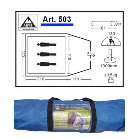 Carpa Igloo Arye con Avance 3/4 Personas Carpa Igloo Arye con Avance 3/4 Personas