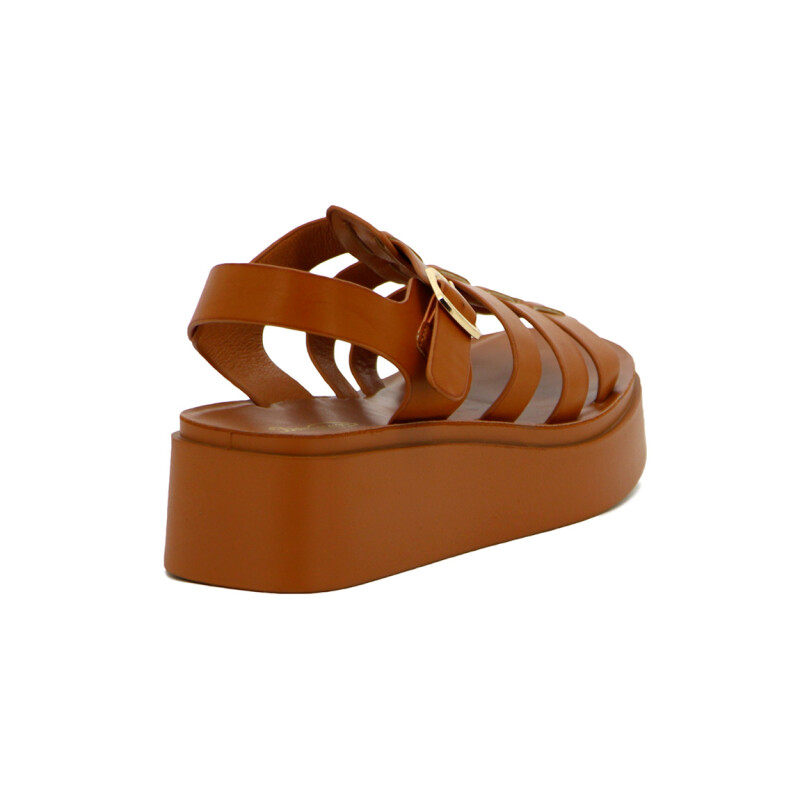 Sandalias Mujer Darkness Con Pulsera Y Hebilla Marron
