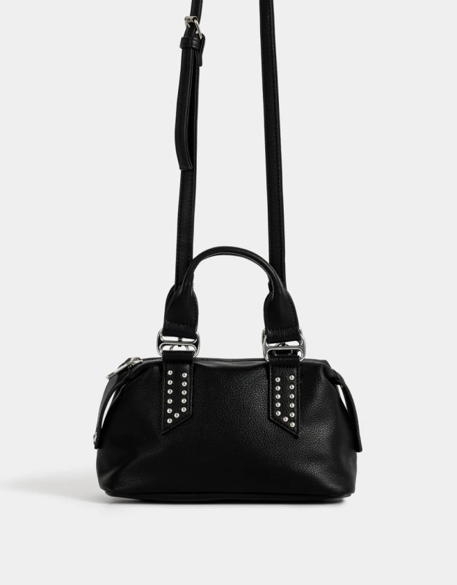 Bowling Noche Cartera Bowling Con Tachas - Negro