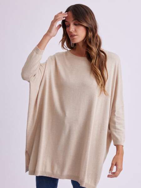 Buzo de punto oversize Beige melange