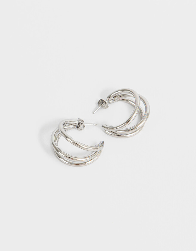 Aros Argollas Acero quirúrgico Aros Argolla Acero Quirúrgico - Plateado