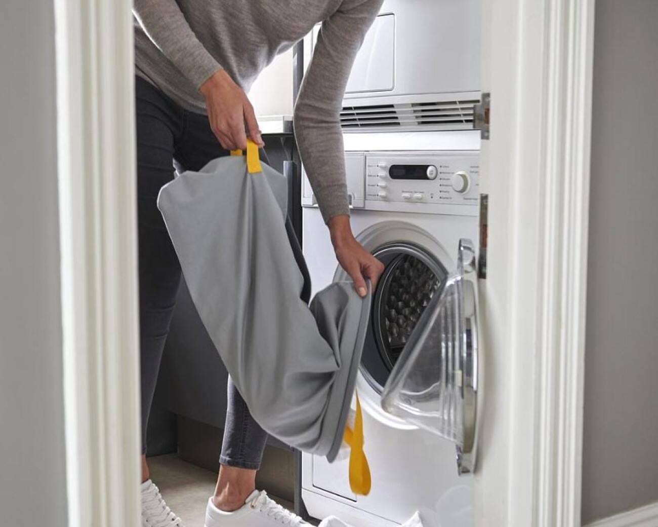 Cesto para ropa Tota 60L con separación – 2 compartimentos Gris