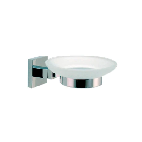 Jabonera Cromada Con Plato De Vidrio Marca Aqualia Linea Manchester 000