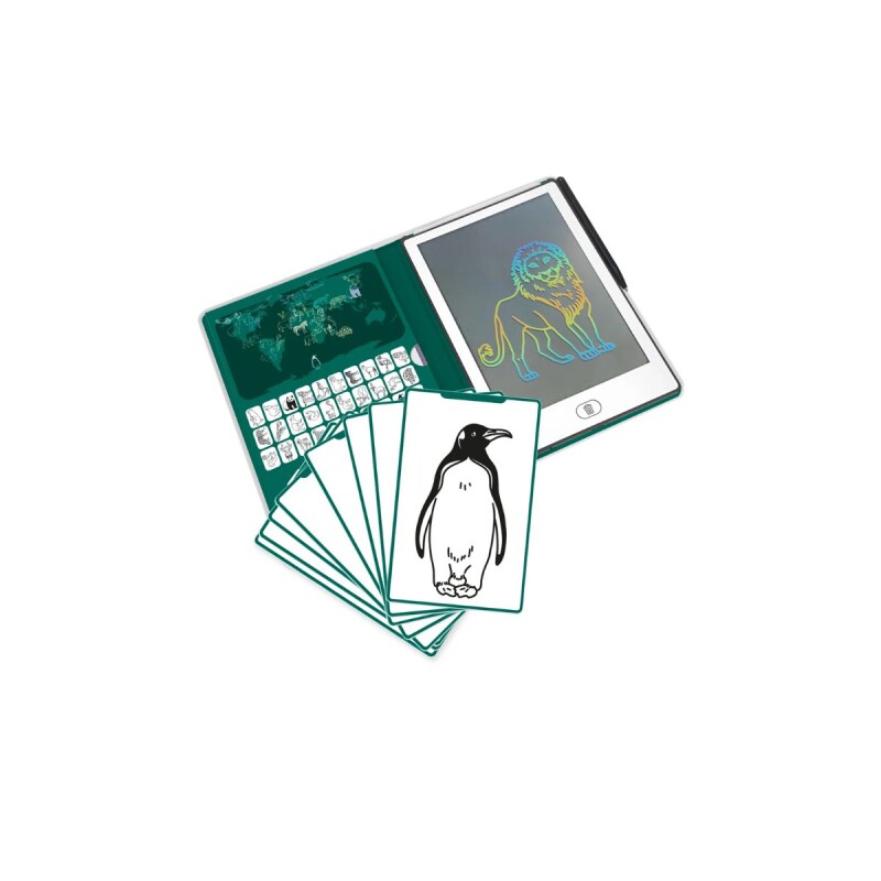 Mini Pizarra Led con libro y actividades Animales del mundo