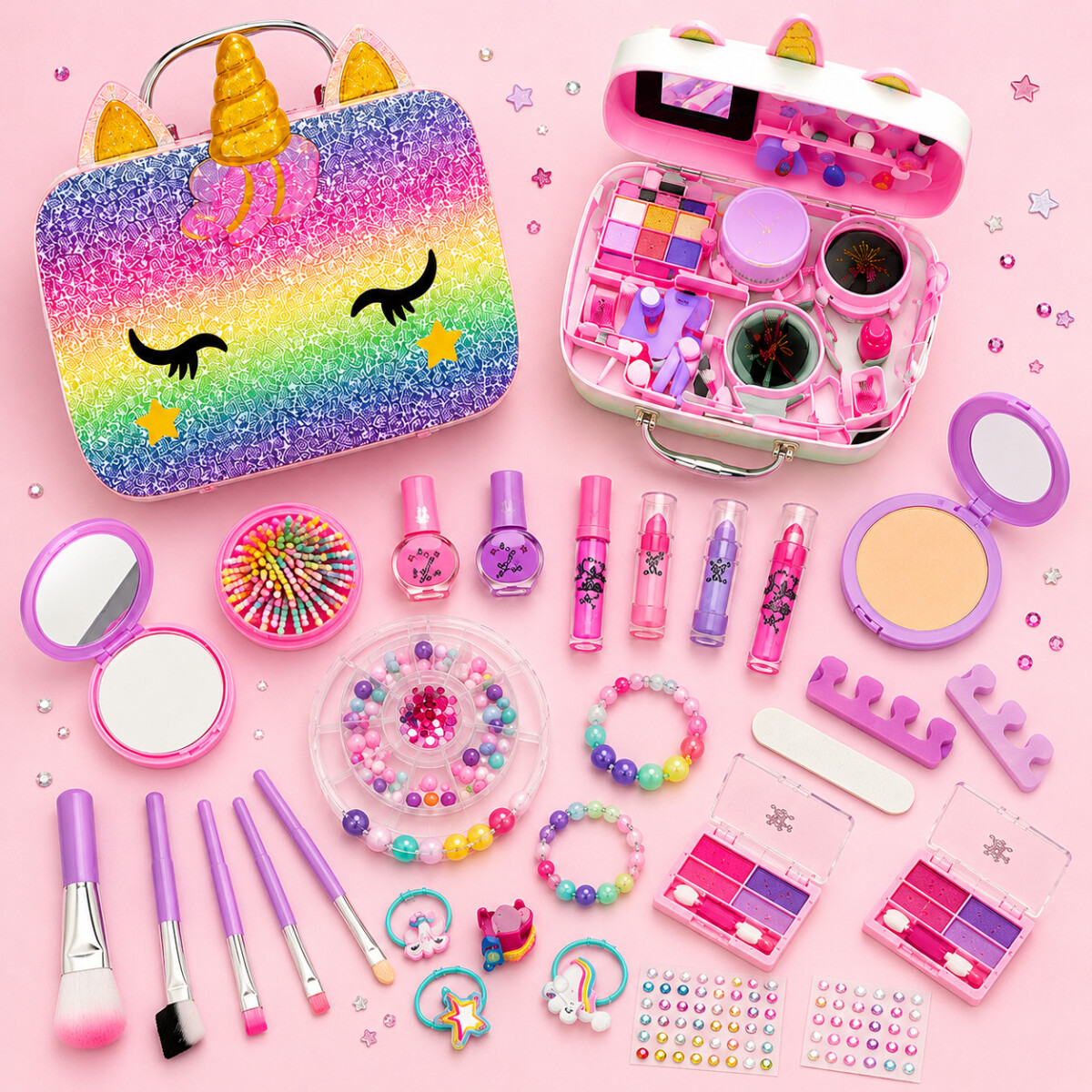 Set Maquillaje Infantil Belleza Unicornio Juego Creativo 