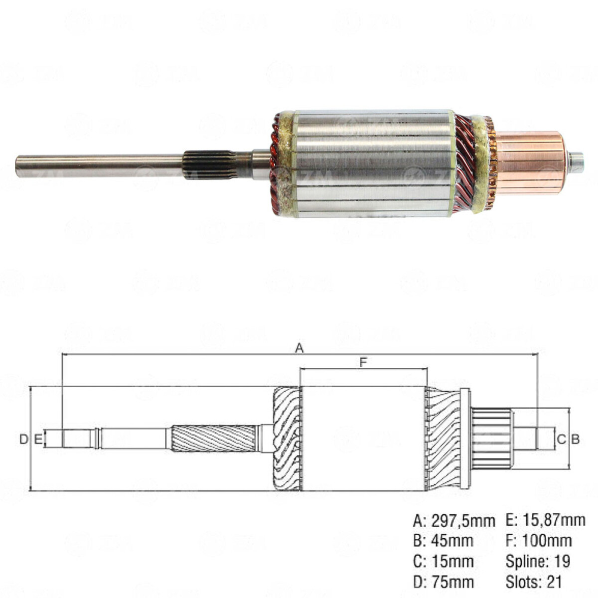 BOBINA ALTERNADOR ARRANQUE MERCEDES BENZ BOB.ARR.M.BENZ TRUCKS SIS.BOSCH JE 24V 19E21D397L ZM 