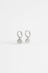 Aros acero moneda strass plateado