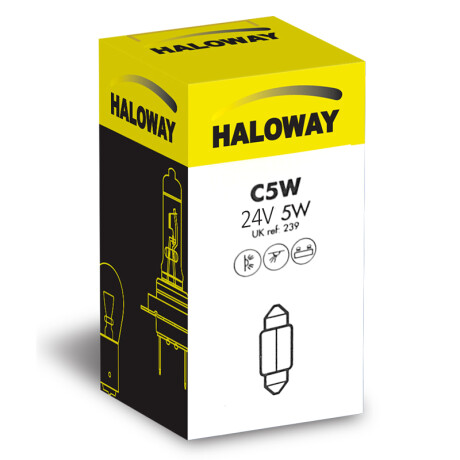 LAMPARA - TUBULAR 24V 5W 11X39 C5W HALOWAY LAMPARA - TUBULAR 24V 5W 11X39 C5W HALOWAY