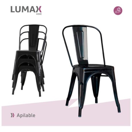 Pack 4 Sillas Tolix Lumax Varios Colores Negro