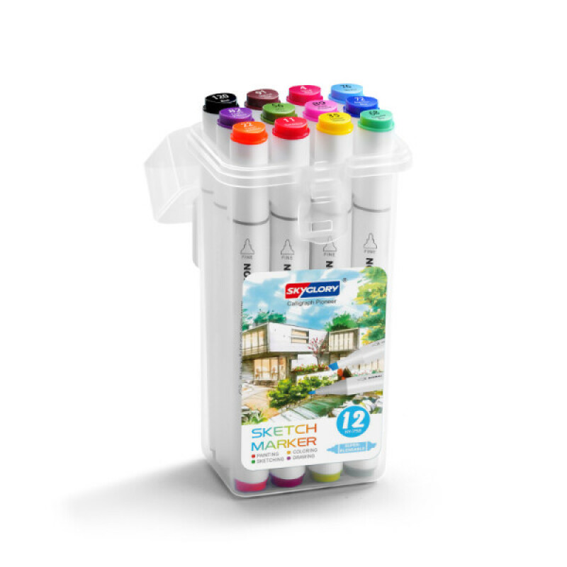 Sketch Markers Doble pta SkyGlory x 12 unis Sketch Markers Doble pta SkyGlory x 12 unis