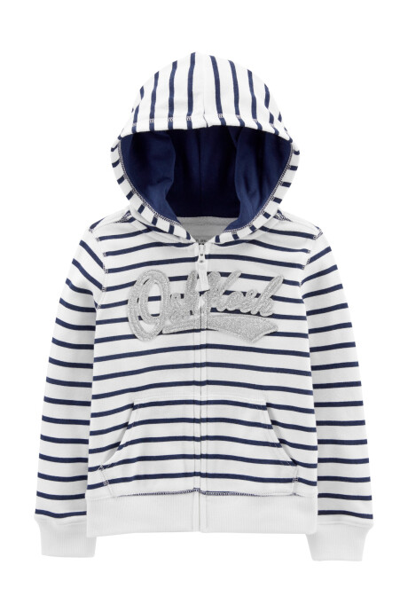 Campera de algodón con felpa con capucha y estampa logo Sin color