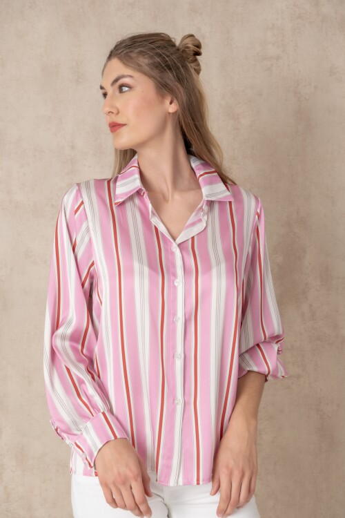 Camisa Stripes Rosa