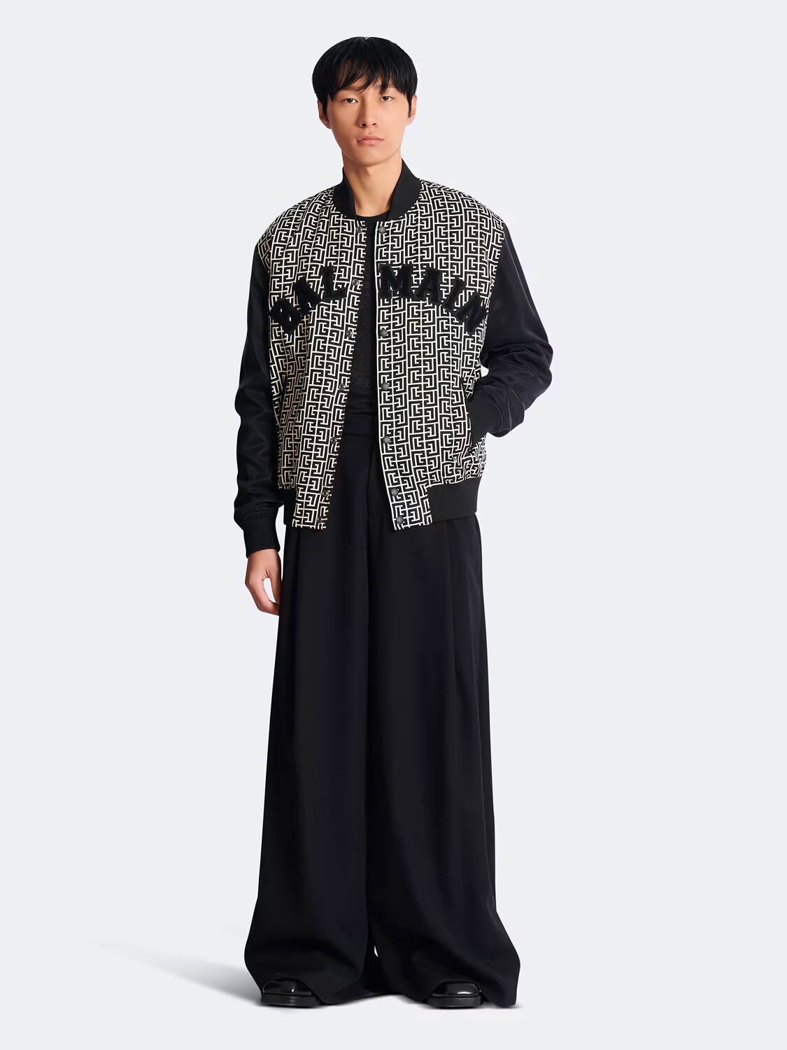 BALMAIN - CAMPERA CON PATCHES VARSITY MONOGRAMMED Alta Automática