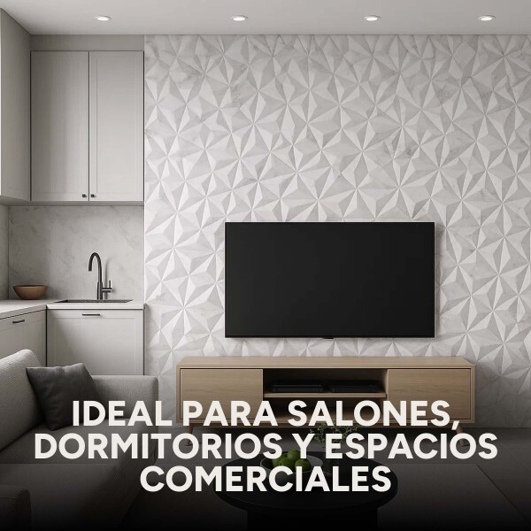 Revestimiento de Pared Panel 3D PVC 50x50cm Flor Simétrica Diseño Mármol Oscuro