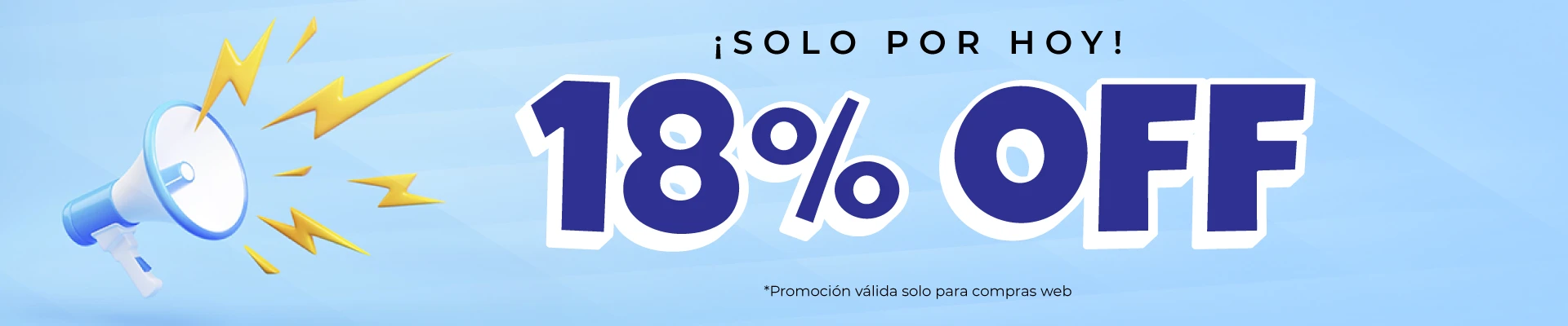 18% OFF SOLO POR HOY