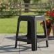 Set x3 Banqueta apilable de plástico resistente NEGRO