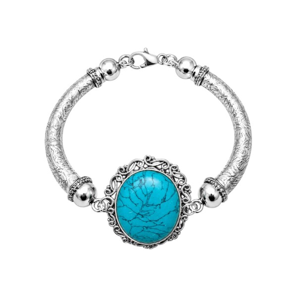 Pulsera Vintage - Plata 925 - Turquesa - PU4029 conpiedra