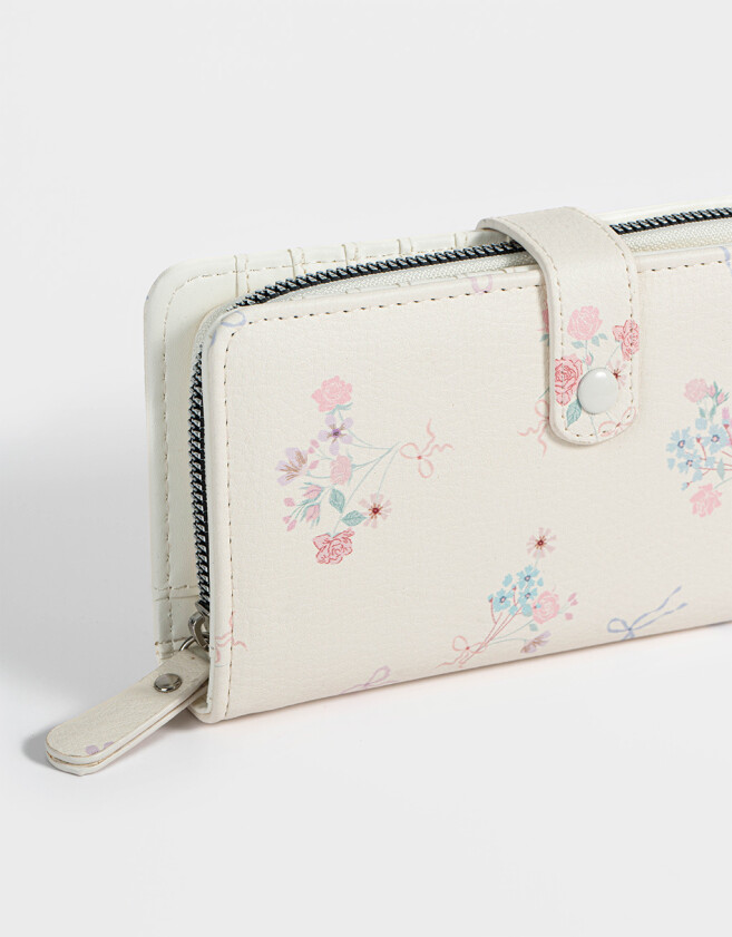 Ficheros Billetera Fichero Con Snap - Estampado Flores