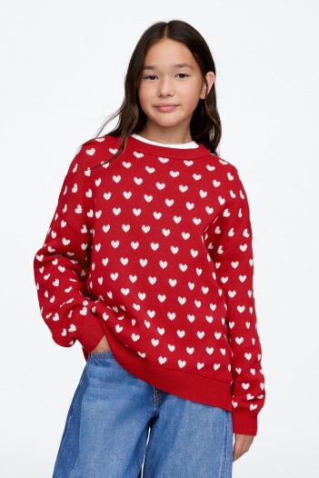 Buzo Túnica Niña Modern Red Heart
