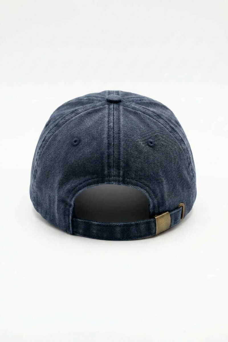 Cap washed pespuntes azul
