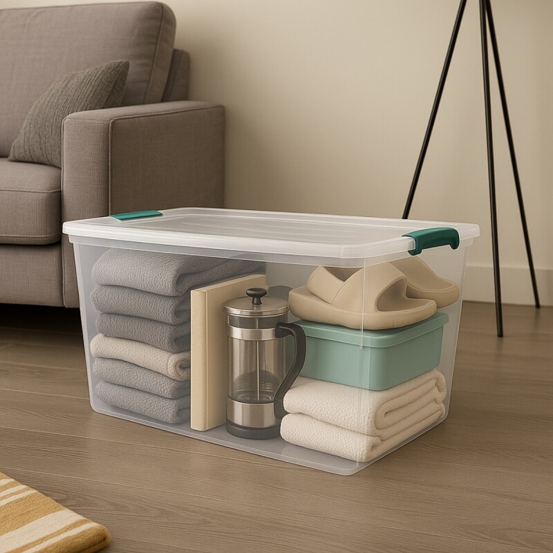 Set x2 Caja organizadora 61 lts Wenbox TRANSPARENTE