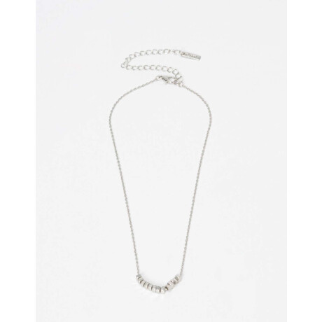 Collar Con Charms De Metal. Plateado Rodio