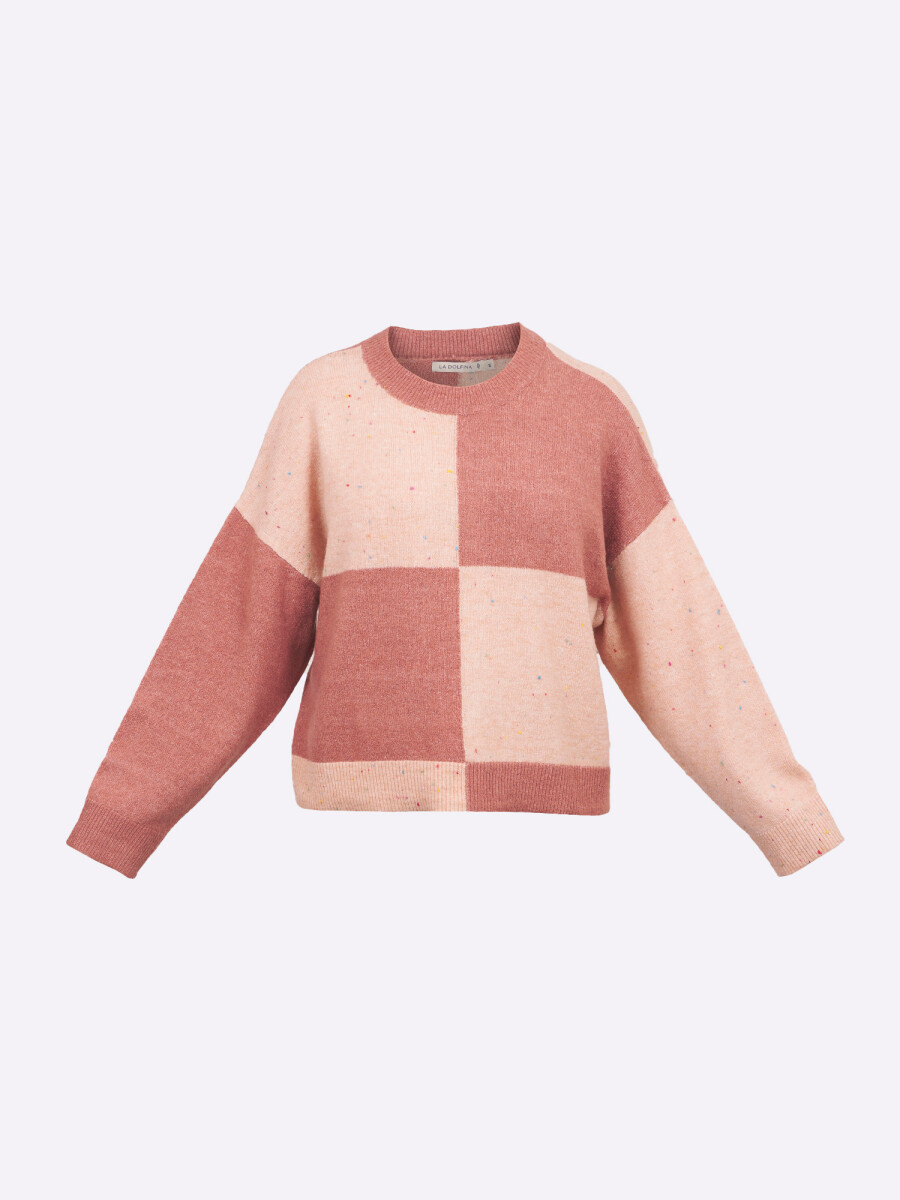 Sweater damero - rosa 