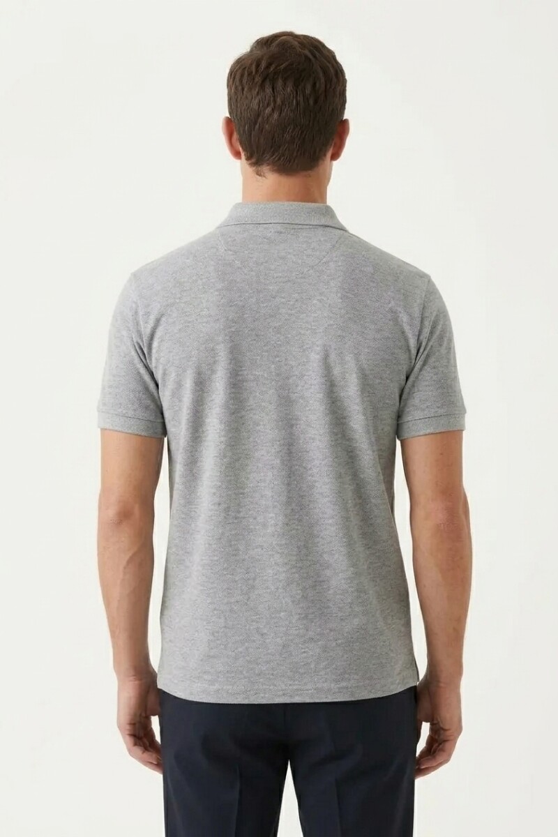 Remera m/c polo basica GRIS MELANGE
