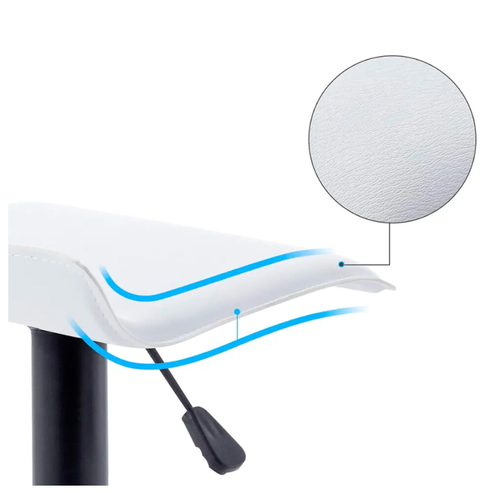 Butaca ecocuero con base negra promo x2 Blanco