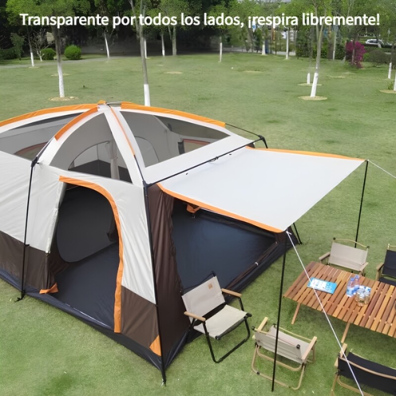 Carpa Estructural Reforzada con Avance 4-6 Personas Marron