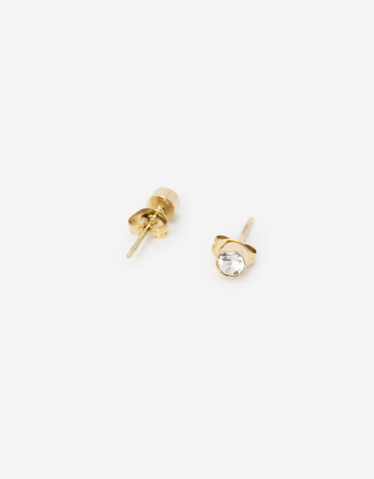 Aros Pasantes Strass Aros Pasantes De Acero - Dorado