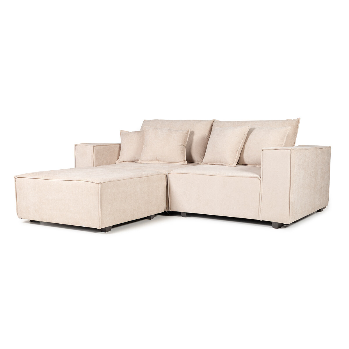 Sofá Modular Maia (3 módulos) - Tela Microfibra - 12072 (Beige) 