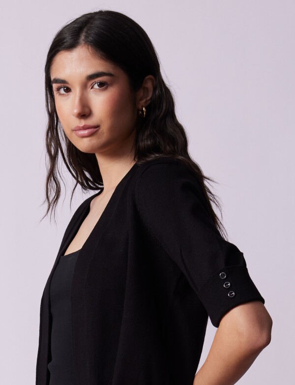 Cardigan Puño Botones NEGRO