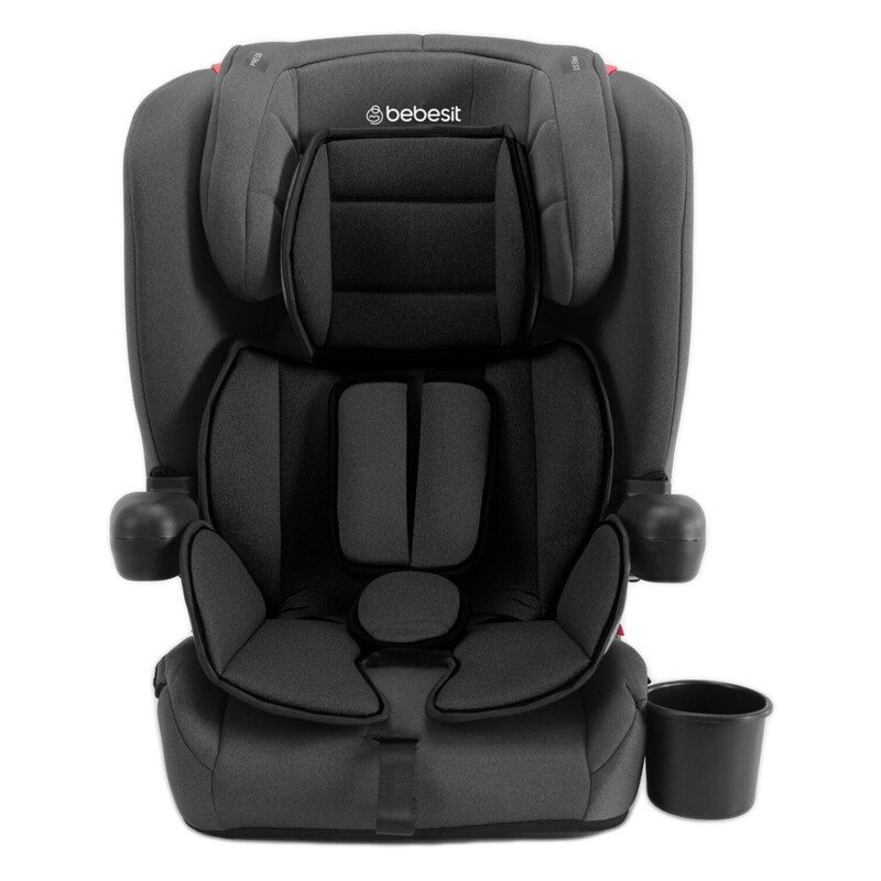 Silla butaca para auto Bebesit Smart plegable con posavaso hasta 36kg Negro