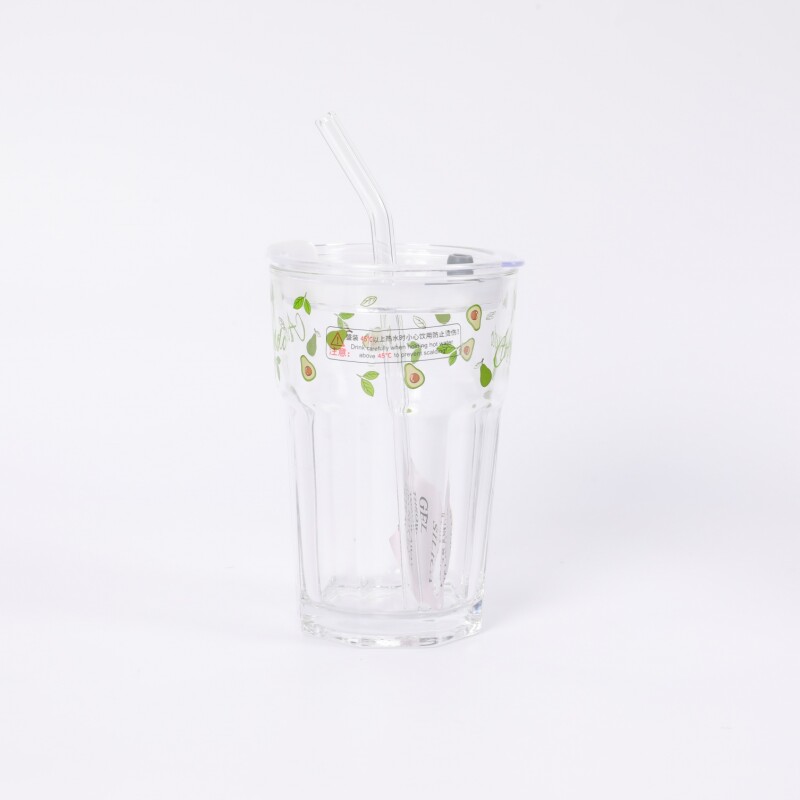 VASO DE VIDRIO OCTOGONAL COLECCIÓN PALTA CON SORBETE – 430 ML VASO DE VIDRIO OCTOGONAL COLECCIÓN PALTA CON SORBETE – 430 ML